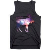 Alaska Moose Within The Borealis And The Polar Sky Tank Top
