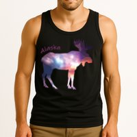 Alaska Moose Within The Borealis And The Polar Sky Tank Top
