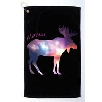 Alaska Moose Within The Borealis And The Polar Sky Golf Towel