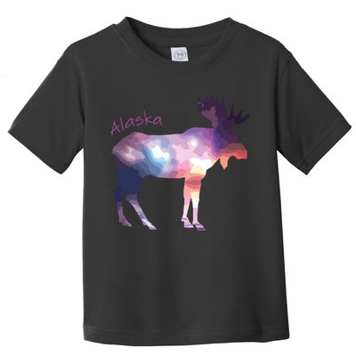Alaska Moose Within The Borealis And The Polar Sky Toddler T-Shirt