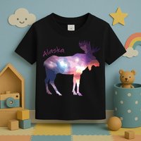 Alaska Moose Within The Borealis And The Polar Sky Toddler T-Shirt