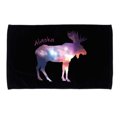 Alaska Moose Within The Borealis And The Polar Sky Microfiber Hand Towel