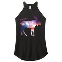 Alaska Moose Within The Borealis And The Polar Sky Women's Perfect Tri Rocker Tank