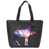 Alaska Moose Within The Borealis And The Polar Sky Zip Tote Bag