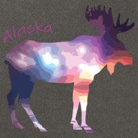 Alaska Moose Within The Borealis And The Polar Sky Cotton Canvas Backpack