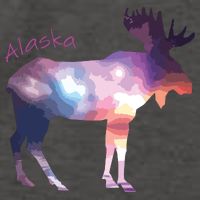 Alaska Moose Within The Borealis And The Polar Sky Vector Backpack