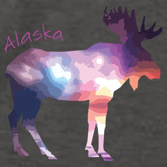 Alaska Moose Within The Borealis And The Polar Sky Vector Backpack