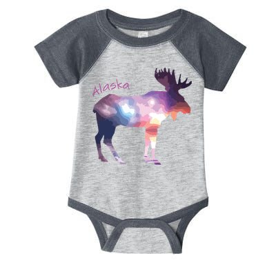 Alaska Moose Within The Borealis And The Polar Sky Infant Baby Jersey Bodysuit