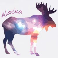 Alaska Moose Within The Borealis And The Polar Sky Garment-Dyed Sweatshirt