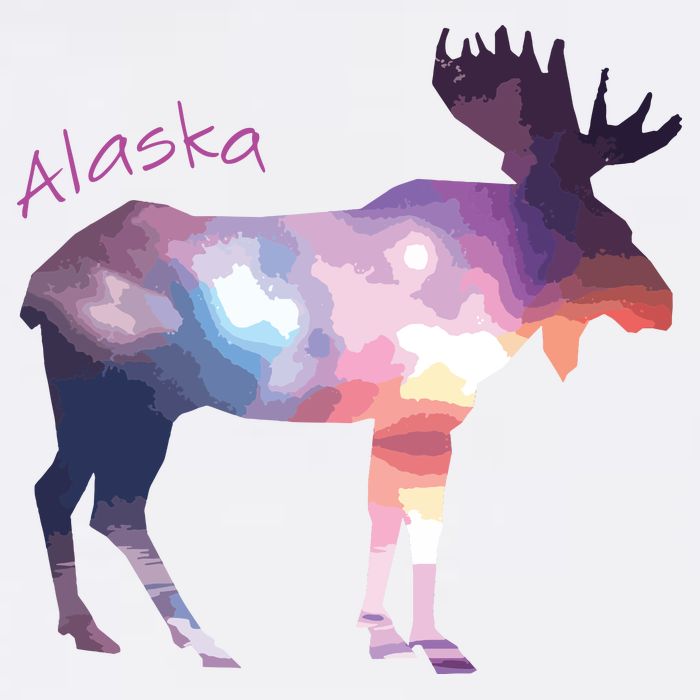 Alaska Moose Within The Borealis And The Polar Sky Garment-Dyed Sweatshirt