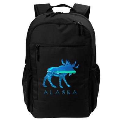 Alaskan Moose With A.U.R.O.R.A Borealis Snow Scene Daily Commute Backpack