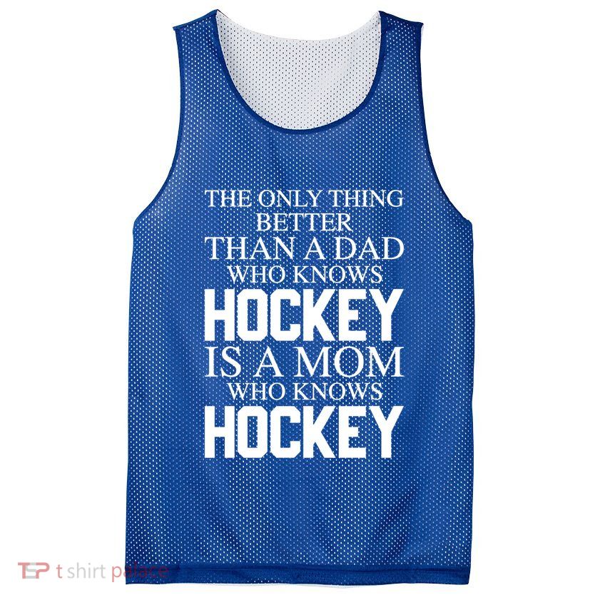A Mom Who Knows Hockey Cute Ice Hockey Mom Great Gift Mesh Reversible Basketball Jersey Tank
