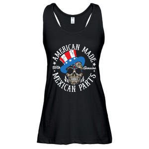 American Made With Genuine Mexican Parts Skull Ladies Essential Flowy Tank