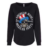 American Made With Genuine Mexican Parts Skull Womens California Wash Sweatshirt