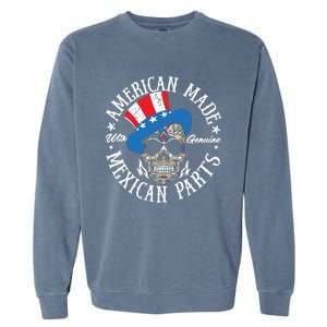 American Made With Genuine Mexican Parts Skull Garment-Dyed Sweatshirt