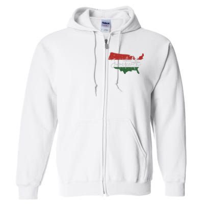 American map with pan african flag for Juneteenth since 1865 Full Zip Hoodie