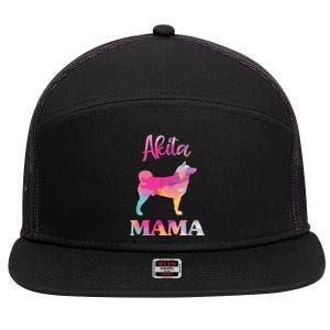 Akita Mama Women Mothers Day Dog Mom 7 Panel Mesh Trucker Snapback Hat