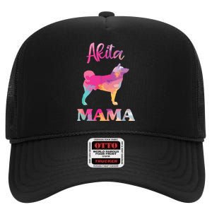 Akita Mama Women Mothers Day Dog Mom High Crown Mesh Back Trucker Hat