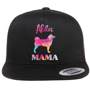 Akita Mama Women Mothers Day Dog Mom Flat Bill Trucker Hat