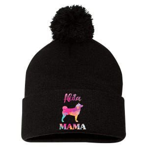 Akita Mama Women Mothers Day Dog Mom Pom Pom 12in Knit Beanie