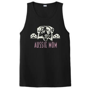 Aussie Mom With Australian Shepherd Dog Funny Gift PosiCharge Competitor Tank