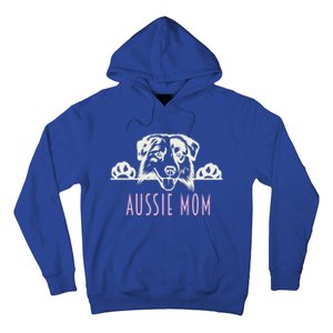 Aussie Mom With Australian Shepherd Dog Funny Gift Hoodie