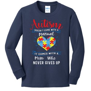 Autism Mom Women Autism Awareness Mom Cute Gift Kids Long Sleeve Shirt