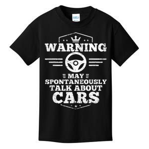 Auto Mechanic Warning I May Spontaneously Talk Cars Kids T-Shirt