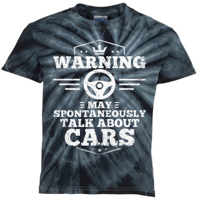 Auto Mechanic Warning I May Spontaneously Talk Cars Kids Tie-Dye T-Shirt