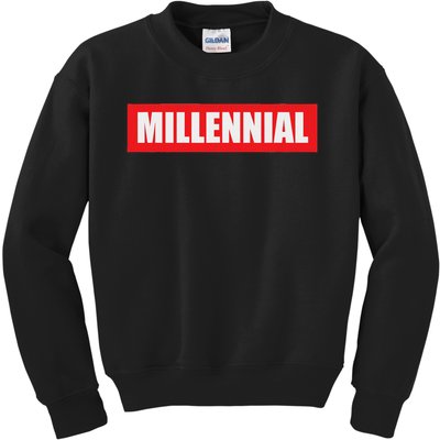 Awesome Millennial Women Millennial Gift Kids Sweatshirt