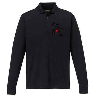 Alexa More Wine Please Performance Long Sleeve Polo