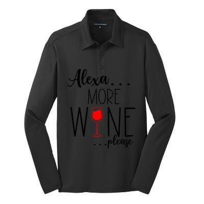 Alexa More Wine Please Silk Touch Performance Long Sleeve Polo