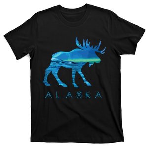 Alaskan Moose With Borealis Snow Scene T-Shirt