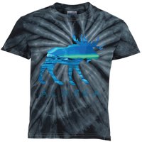 Alaskan Moose With Borealis Snow Scene Kids Tie-Dye T-Shirt