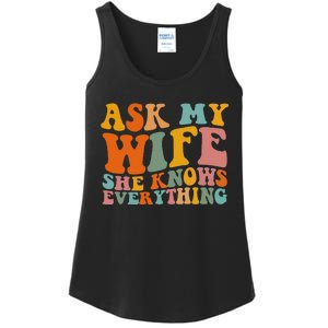 Ask My Wife She Knows Everything Husband And Wife Matching Ladies Essential Tank