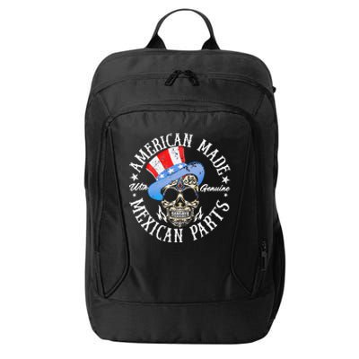 American Made With Genuine Mexican Parts Skull City Backpack