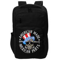 American Made With Genuine Mexican Parts Skull Impact Tech Backpack