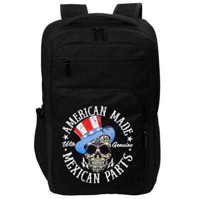 American Made With Genuine Mexican Parts Skull Impact Tech Backpack