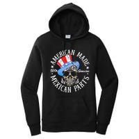 American Made With Genuine Mexican Parts Skull Women's Pullover Hoodie