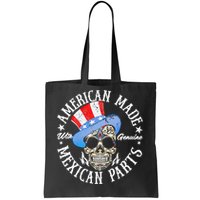 American Made With Genuine Mexican Parts Skull Tote Bag