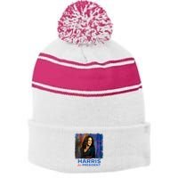 Adrienne Muse X Janeeka Muse Madammuse Hope In Harris Stripe Pom Pom Beanie