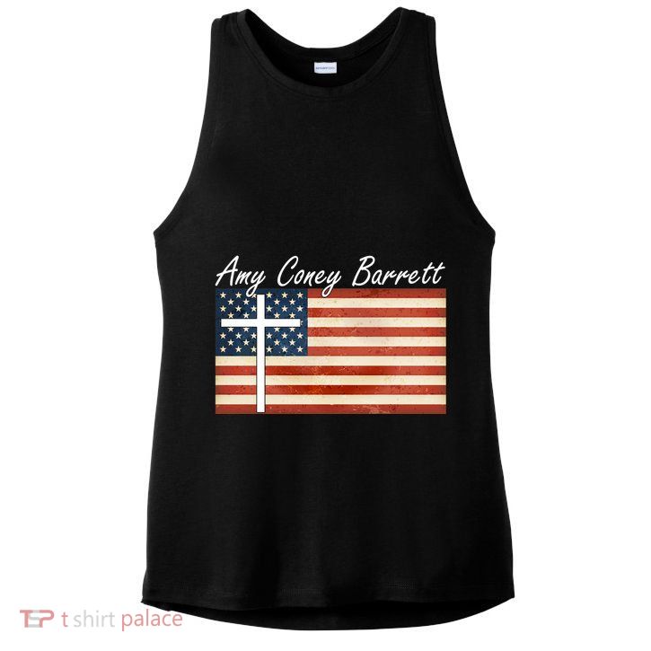 Amy Coney Barrett Christian Vintage US Flag Ladies PosiCharge Tri-Blend Wicking Tank