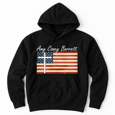 Amy Coney Barrett Christian Vintage US Flag Hoodie