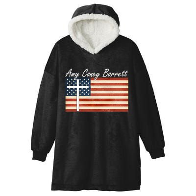 Amy Coney Barrett Christian Vintage US Flag Hooded Wearable Blanket