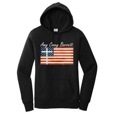 Amy Coney Barrett Christian Vintage US Flag Women's Pullover Hoodie