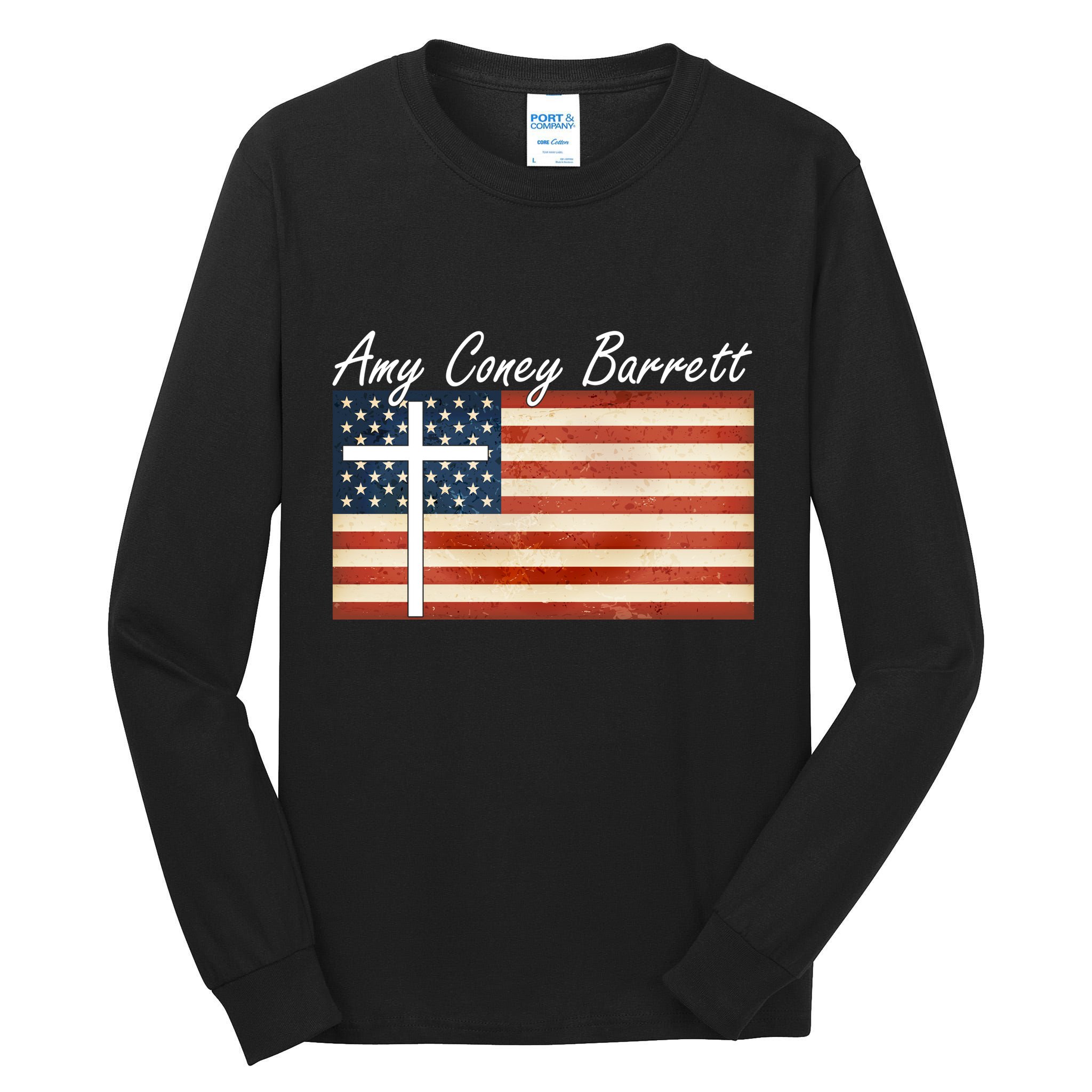 Amy Coney Barrett Christian Vintage US Flag Tall Long Sleeve T-Shirt