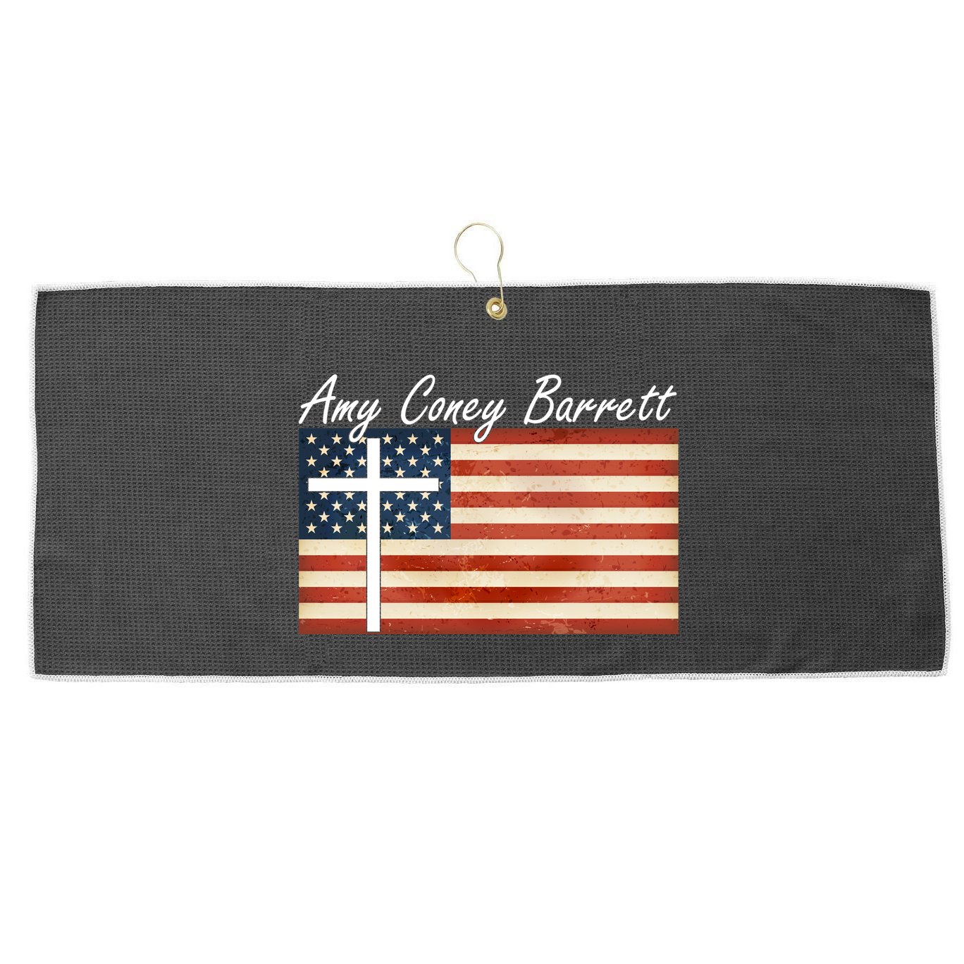 Amy Coney Barrett Christian Vintage US Flag Large Microfiber Waffle Golf Towel