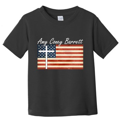 Amy Coney Barrett Christian Vintage US Flag Toddler T-Shirt