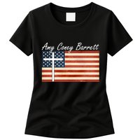 Amy Coney Barrett Christian Vintage US Flag Womens T-Shirt