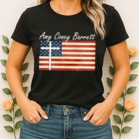 Amy Coney Barrett Christian Vintage US Flag Womens T-Shirt
